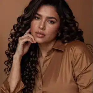 Curly (3A curls) clip-in extensions chocolate brown.